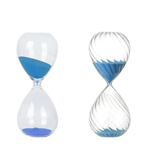 LCUVIMPEX Sanduhr Sand Timer, Sanduhr, 5-Minuten-Glastimer, 2er-Pack, Mehrfarbig(Blue) von LCUVIMPEX