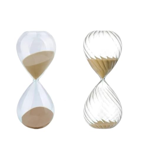 LCUVIMPEX Sanduhr Sand Timer, Sanduhr, 5-Minuten-Glastimer, 2er-Pack, Mehrfarbig(Brown) von LCUVIMPEX