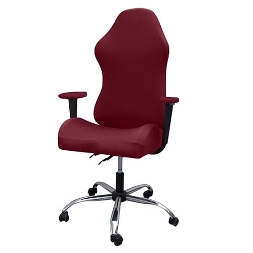 LCUVIMPEX Slipcover Computer Stuhl Abdeckung ， E-Sport Verdicken Computer Stuhl Abdeckungen Elastische Computer Sitz Fällen for Home(2 Wine Red) von LCUVIMPEX