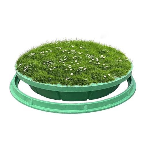 LCUVIMPEX Versenkte Kunststoff-Schachtabdeckung Harz-Kanaldeckel for Rasen und Garten Klärgruben-Inspektionsdeckel 40-100 cm Durchmesser(D40cm/15.7in) von LCUVIMPEX