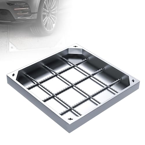 LCUVIMPEX Versenkte Kunststoff-Schachtabdeckung Quadratischer Schachtdeckel und eingebetteter Rahmen aus Edelstahl 304, mehrere Größen(80x80x8cm/31.5x31.5x3) von LCUVIMPEX