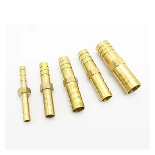 Messing Schlauchverbinder, Hardware 4mm-25mm Schlauch Barb Gerade 2 Weg Messing Stacheldraht Rohr Fitting Koppler Stecker Adapter Rohr Joint(10mm Od Length 40mm) von LCUVIMPEX