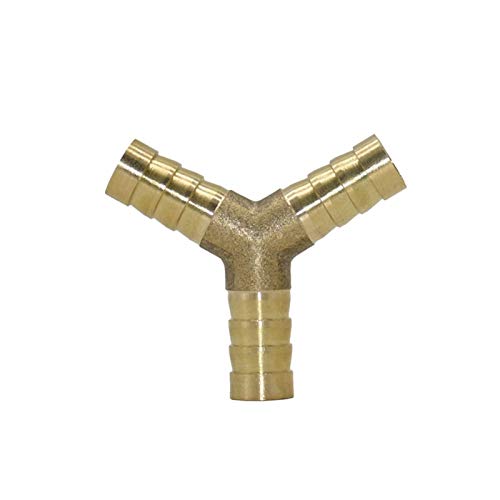 Messing Schlauchverbinder, Haushaltsschlauchadapter Messing 8mm 10mm Y-Verbindungsstück Wasserverteiler T-Stück Dreiwegerohr Schnellverbindungsstück 2St(10mm) von LCUVIMPEX