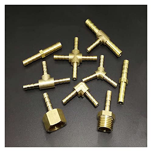 Messing Schlauchverbinder, Schlauchverbinder 4 mm 5 mm gerader Y-Typ-Splitter Dreiwege-Winkelstück Messingverbindung Wasser Gas Öl(Tee 5mm) von LCUVIMPEX