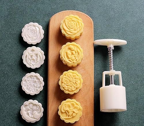 Mondkuchen. 4er-Pack Keksstempel, Mondkuchenform-Set, ABS-Kunststoff, mehrere Größen(D) von LCUVIMPEX