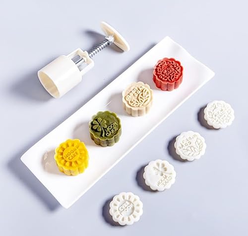 Mondkuchen. Mondkuchenform mit Keksstempeln, 5er-Pack, mehrfarbig, mehrere Größen(A) von LCUVIMPEX