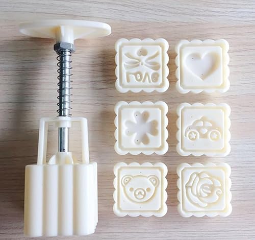 Mondkuchen. Mondkuchenformen-Set mit 6 Stempeln Weiß for 50g(6Pcs B) von LCUVIMPEX