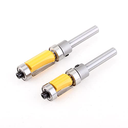 Nut und feder. 2 stücke Flush Trim Router Bit Top & Bottom Lager 1/4'' Schaft Holzbearbeitung Werkzeug von LCUVIMPEX