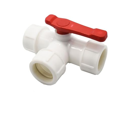 PVC-Rohrmuffen-Kugelhahn 3-Wege-Kugelhahn-T-Stück aus Kunststoff for PVC-PE-Wasserrohr(63 mm x TEE) von LCUVIMPEX