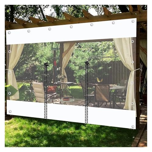 PVC Tarpaulin， Outdoor-Plane Seitenwand Vorhang mit Reißverschluss Tür wasserdicht weiß transparent mehrere Größen(320x220cm(10.5 * 7.2ft)) von LCUVIMPEX