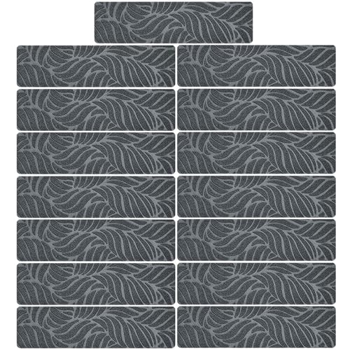 Selbstklebende Treppenstufen Schritt ， Selbstklebender Bodenschutz for Teppiche und Treppenstufen, 76 x 20 x 10 cm, for den Innenbereich, Mehrfarbig, 15 Stück(Grey) von LCUVIMPEX