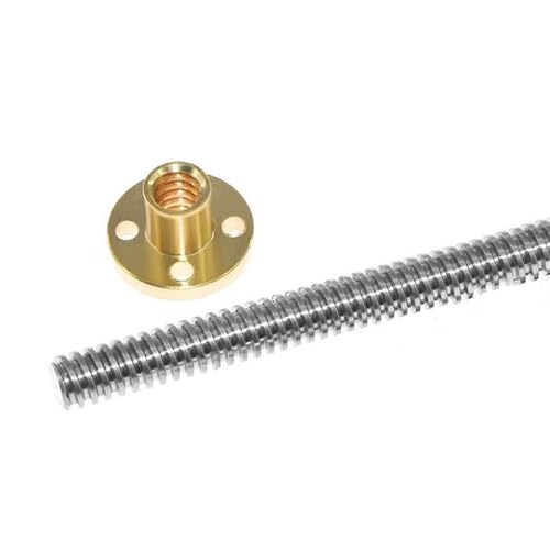 Über exzonierte, edelstahlgebrannte nutten, 1 2 4 8 mm Blei T8 Trapezgewindeschraube 8 mm Durchmesser Edelstahl Messingmutter 100–1000 mm(Pitch 2mm Lead 2mm,200mm) von LCUVIMPEX