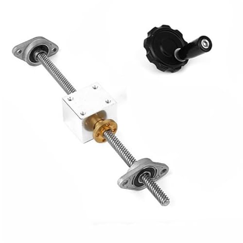 Über exzonierte, edelstahlgebrannte nutten, T8 Bleischraubensatz mit Messingmutter-Stützgehäuse, Handrad, Schrittmotortreiber, 100–800 mm(2mm Pitch 2mm Lead,250mm) von LCUVIMPEX