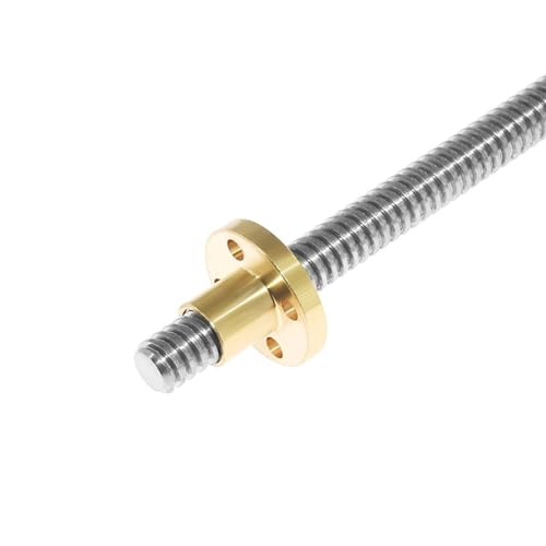 Über exzonierte, edelstahlgebrannte nutten, T8 Edelstahl-Leitspindel mit Messing-Flanschmutter, 2er-Pack, mehrere Leitungen und Größen(Pitch 2mm Lead 8mm,250mm) von LCUVIMPEX