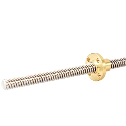Über exzonierte, edelstahlgebrannte nutten, T8-Gewindespindel, Edelstahl 304, mit Messingmutter, mehrere Steigungen/Leitungen, mehrere Längen(Pitch 1mm Lead 1mm,700mm) von LCUVIMPEX