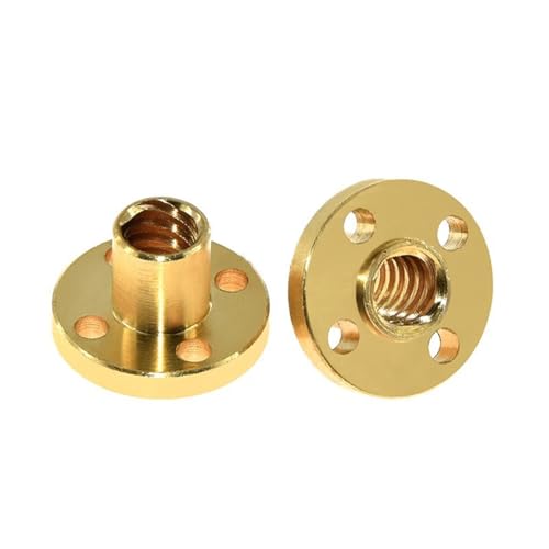 Über exzonierte, edelstahlgebrannte nutten, T8 TR8X8 Leitspindel 8mm x 2mm x 8mm SS Trapezstange mit 2 Messingmuttern 100-800mm 3er-Pack(2pcs brass nut) von LCUVIMPEX