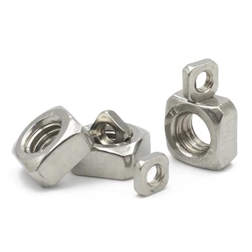 Vierkantmuttern aus Edelstahl, 304 A2-70 Edelstahl M3-M8 DIN562 Dünne Vierkantmuttern Mehrere Größen 20/50 Stück(M4 (50pcs)) von LCUVIMPEX