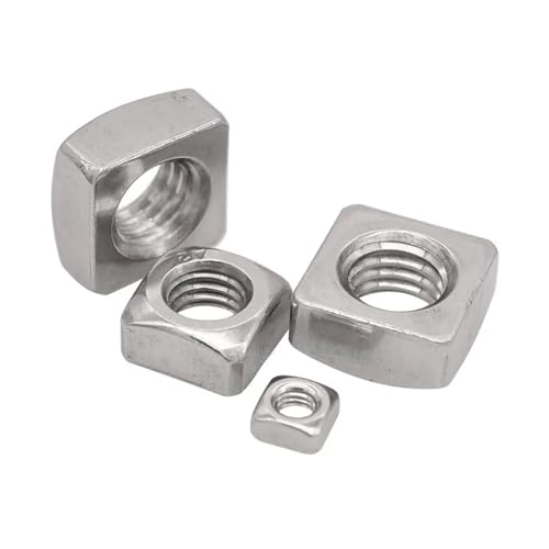 Vierkantmuttern aus Edelstahl, 304 Edelstahl Vierkantmuttern M3-M12 Packung mit 5-50 Stück A2-70 DIN557(M10-5pcs) von LCUVIMPEX