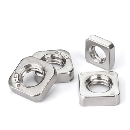 Vierkantmuttern aus Edelstahl, DIN562 A2-70 Edelstahl Dünne Vierkantmuttern M3-M8 Packung mit 20-50 Stück(M4-50pcs) von LCUVIMPEX