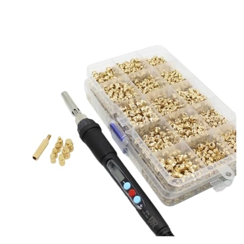 hand tighten nuts， Brass Knurled Nuts Threaded Inserts For 3D Printer Plastic Multiple Sizes(Us All One 609pcs) von LCUVIMPEX