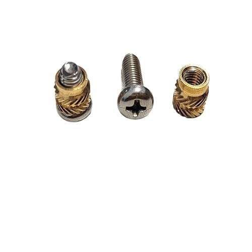 hand tighten nuts， Messing Rändelmuttern Edelstahl Schrauben Hot Melt Insert Set for 3D Drucker Mehrere Größen(A,M4x5x5.5 20set) von LCUVIMPEX
