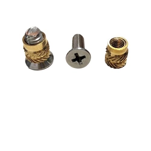 hand tighten nuts， Messing Rändelmuttern Edelstahl Schrauben Hot Melt Insert Set for 3D Drucker Mehrere Größen(B,M4x4x5.5 20set) von LCUVIMPEX