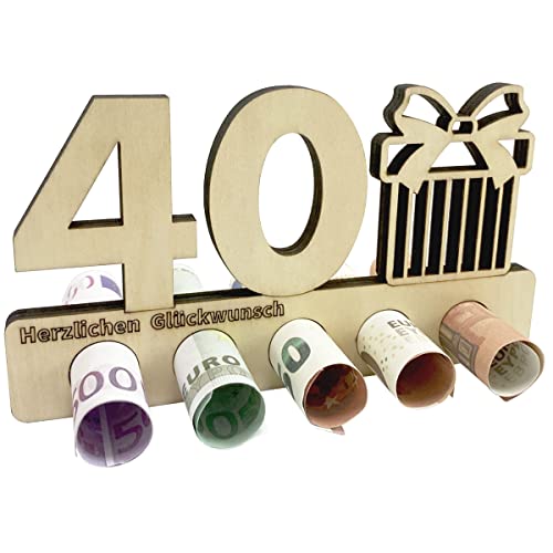 Geldgeschenke Geburtstag 40, 40. Geburtstag Geldgeschenk Holz, Geschenke zum Geburtstag oder Jubiläum, Holz Geschenke Freunde/Familie, Kreatives Geldgeschenke zum Jubiläum von LCWROP
