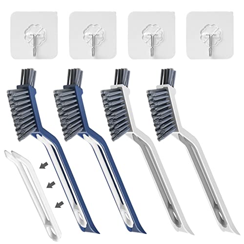 Multifunktionale Bodennaht Bürste mit Selbstklebend Haken Transparent,2 in 1reinigungsbürste,Clip-Haarfenster-Reinigungsbürste,Badezimmer-Reinigungsbürste,Fugenbürste,Rillenspalt-Reinigungsbürste(4) von LCWROP