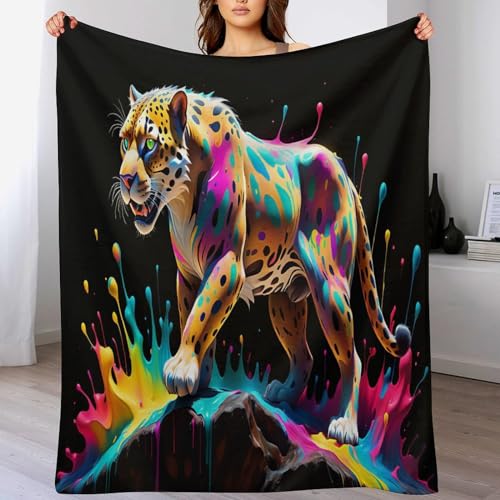 Animal Leopard Decke Flannel Decken Warm Wohndecke Weiche Fleecedecke Als Sofaüberwurf Couchdecke Tagesdecke Für Bett&Sofa 150×200cm von LCWWW