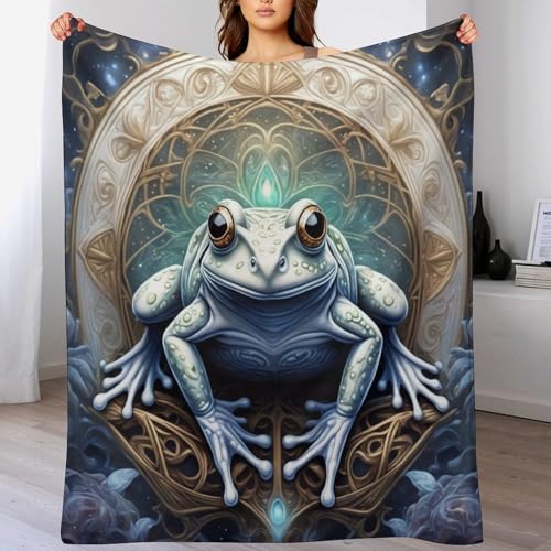 Big Eyed Frosch Decke Weich Und Warme Fleecedecke Für Bett Couch, Flannel Decken Als Sofadecke Wohndecke Oder Tagesdecke, 130×150cm von LCWWW