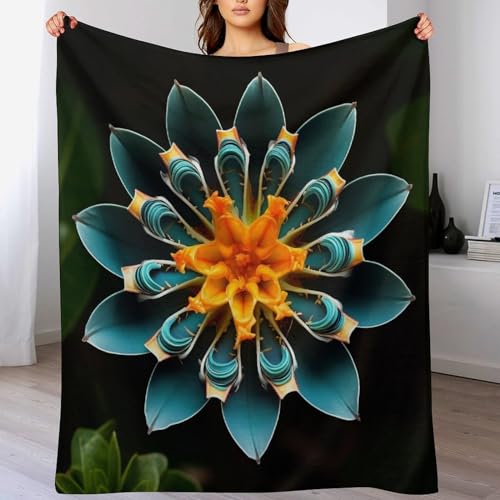 Blume Decke Weich Wärme Gemütlich Flannel-Fleece Sofadecke Deckeldecke Wohndecke Oder Tagesdecke, Decken Für Couch 130×150cm von LCWWW