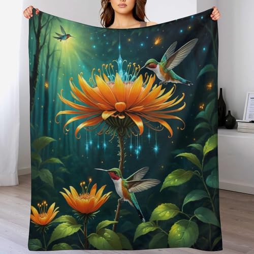 Blumen Decke Kuscheldecken Couchdecke, Übergroße Warme Super Weiche Schlafdecke Tagesdecke Flauschige Decke 130×180cm von LCWWW