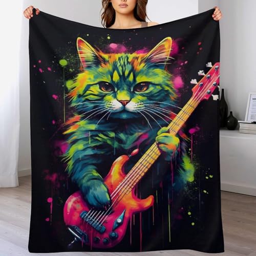 Decke Cute Katze Flauschige BettDecke, Extra Weich & Warm, Wohndecke Flannel Fleece Decke Als Sofadecke & Couchdecke 140×180cm von LCWWW