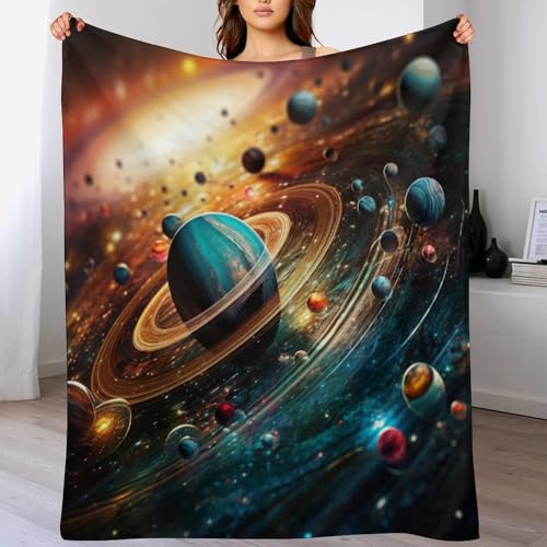 Decke Farbenfrohes Universum Flauschige BettDecke, Extra Weich & Warm, Wohndecke Flannel Fleece Decke Als Sofadecke & Couchdecke 130×150cm von LCWWW