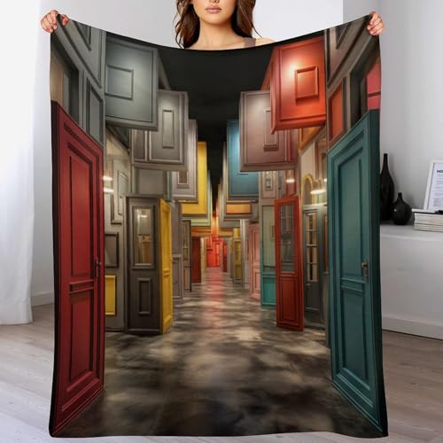 Decke Flannel Kuscheldecken Seltsam farbige Türen Couchdecke, Warme Weiche Vier Jahreszeiten Decken, Schlafdecke Tagesdecke 150×200cm Decke Flannel Kuscheldecken Seltsam farbige Türen Couchdecke, Warme Weiche Vier Jahreszeiten Decken, Schlafdecke Tagesdecke 150×200cm von LCWWW
