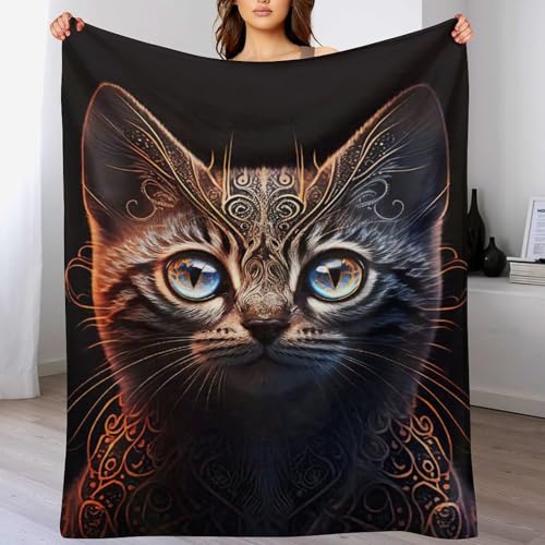 Decke Katze Flauschige BettDecke, Extra Weich & Warm, Wohndecke Flannel Fleece Decke Als Sofadecke & Couchdecke 130×150cm von LCWWW