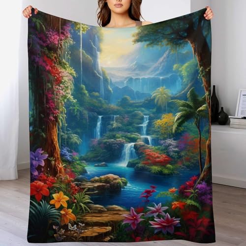 Decke Schöne Natur Flauschige BettDecke, Extra Weich & Warm, Wohndecke Flannel Fleece Decke Als Sofadecke & Couchdecke 180×200cm von LCWWW