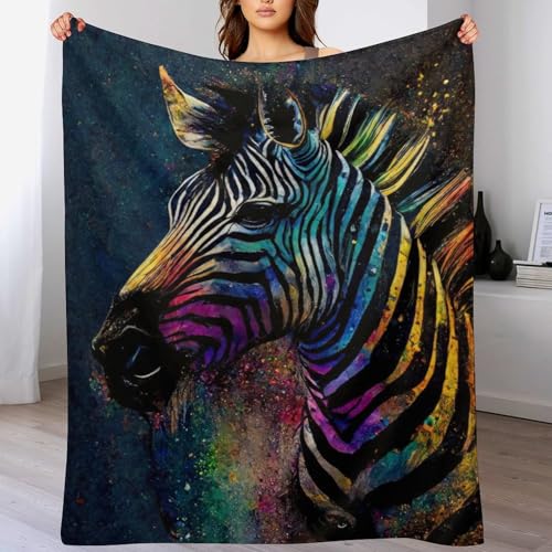 Decke Zebra Flauschige BettDecke, Extra Weich & Warm, Wohndecke Flannel Fleece Decke Als Sofadecke & Couchdecke 100×130cm von LCWWW