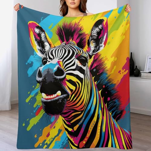Decke Zebra Flauschige BettDecke, Extra Weich & Warm, Wohndecke Flannel Fleece Decke Als Sofadecke & Couchdecke 180×200cm von LCWWW