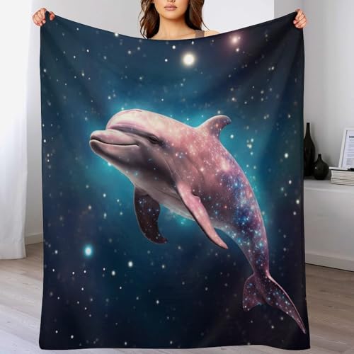 Delphin Flannel Fleece Wohndecken Kuscheldecken, Superweiche, Flauschige, Warme Mikrofaser Decke Für Schlafcouch,150×200cm von LCWWW