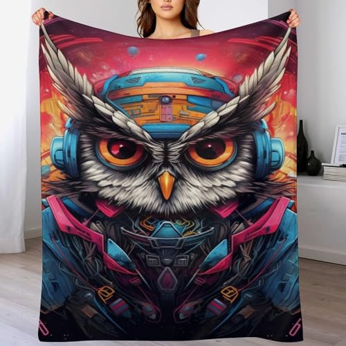 Eule Warme Fleecedecke Wohndecke Sofadecke - Weiche, Angenehme Flannel Flanell-Decke, Für Jede Jahreszeit Geeignet 150×200cm von LCWWW