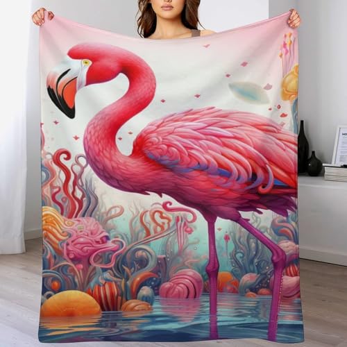 Flamingo Dick Decke Weich Wärme Gemütlich Flannel-Fleece Sofadecke Deckeldecke 3D Bilder Wohndecke Für Bett/Sofa 140×180cm Flamingo Dick Decke Weich Wärme Gemütlich Flannel-Fleece Sofadecke Deckeldecke 3D Bilder Wohndecke Für Bett/Sofa 140×180cm von LCWWW