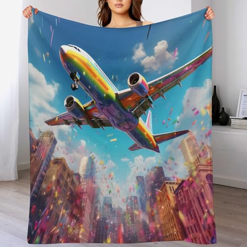Flugzeug Dick Decke Weich Wärme Gemütlich Flannel-Fleece Sofadecke Deckeldecke 3D Bilder Wohndecke Für Bett/Sofa 140×180cm Flugzeug Dick Decke Weich Wärme Gemütlich Flannel-Fleece Sofadecke Deckeldecke 3D Bilder Wohndecke Für Bett/Sofa 140×180cm von LCWWW