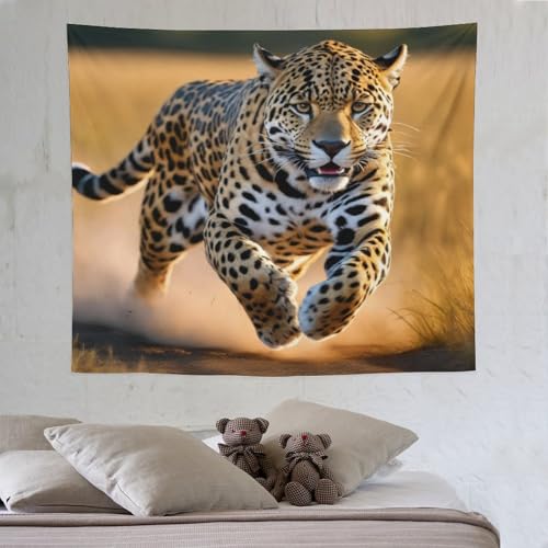 Gepard Wandteppich Kunst Wandteppiche Aesthetic Wand Teppiche,für Wohnzimmer Tapestry Schlafzimmer Tapisserie Schlafsaal Deko 130×150cm von LCWWW