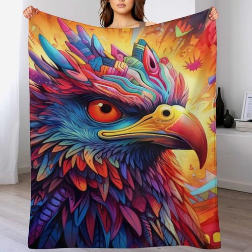LCWWW Adler Decke Wohndecke Dicke Sofadecke Couchdecke Weiche Fleecedecke Flannel Sofaüberwurf Tagesdecke Für Bett/Sofa 100×130cm von LCWWW