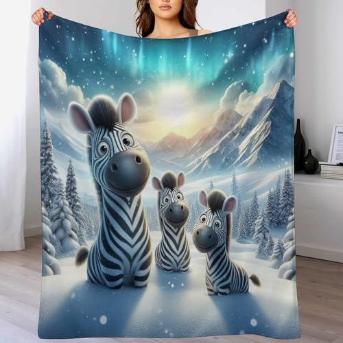 LCWWW Animal Zebra Decke Wohndecke Dicke Sofadecke Couchdecke Weiche Fleecedecke Flannel Sofaüberwurf Tagesdecke Für Bett/Sofa 100×130cm von LCWWW