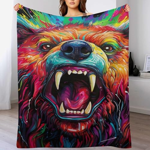 LCWWW Bär Decke Flannel Sofadecke Strandtuch Teppich Picknickdecke Weich Umhang Für Schlafzimmer, Alle Jahreszeiten 140×180cm von LCWWW