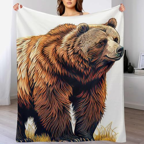 LCWWW Bär Wohndecken Decken Flannel Decke Teppich Picknick Weich Für Schlafzimmer Sofa Outdoor Vier Jahreszeiten 150×200cm von LCWWW