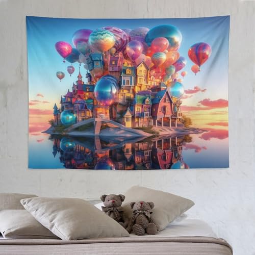 LCWWW Balloon Schloss Tapisserie 3D Druck Robbe Wandteppich Aesthetic Wand Teppiche,für Wohnzimmer Schlafzimme Tapestry 150×200cm LCWWW Balloon Schloss Tapisserie 3D Druck Robbe Wandteppich Aesthetic Wand Teppiche,für Wohnzimmer Schlafzimme Tapestry 150×200cm von LCWWW