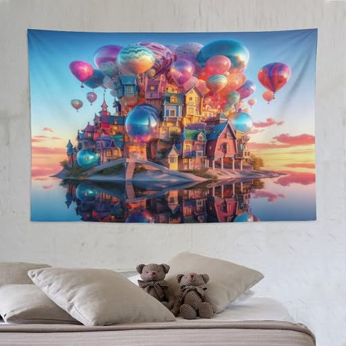 LCWWW Balloon Schloss Wandteppich 3d Drucken Wandbehang Tapisserie Für Zimmerdekoration Wanddekorationskunst 150×230cm LCWWW Balloon Schloss Wandteppich 3d Drucken Wandbehang Tapisserie Für Zimmerdekoration Wanddekorationskunst 150×230cm von LCWWW